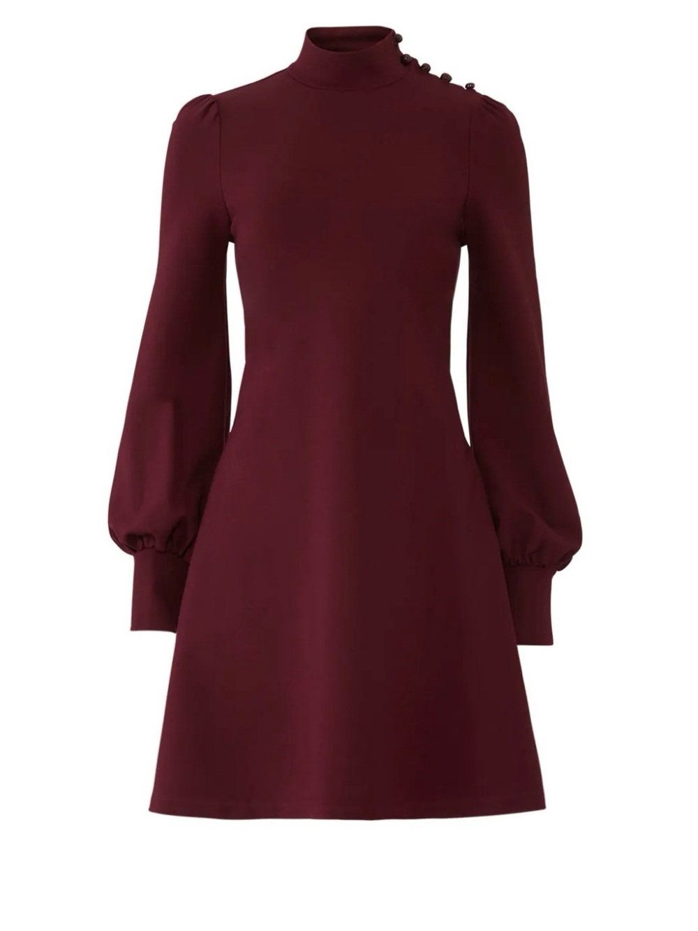 kate spade Burgundy Long-Sleeve High-Neck A-Line Dress